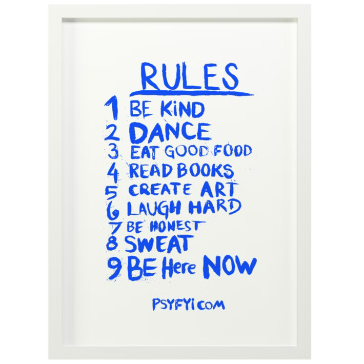 PSY FYI House Rules Framed Poster