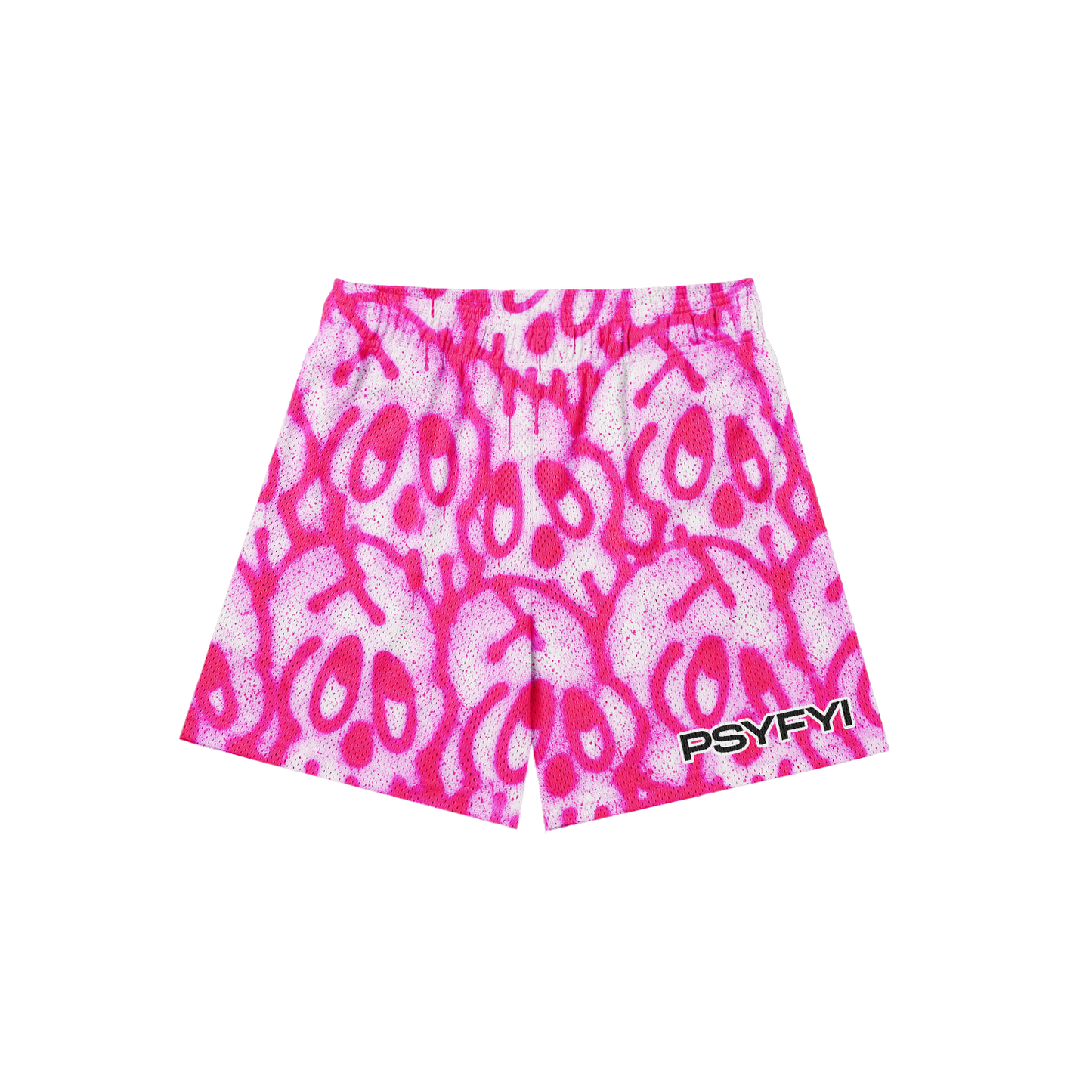 Pink Skull Mesh Shorts