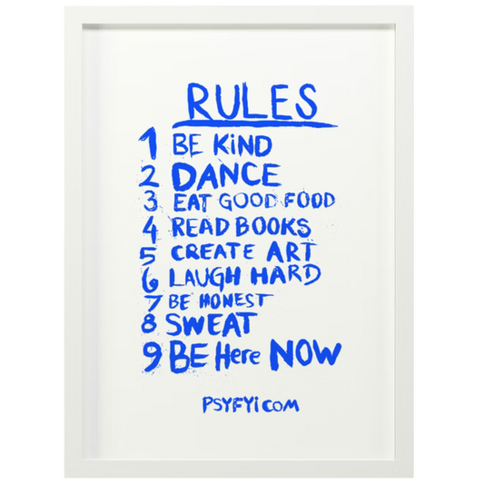 PSY FYI House Rules Framed Poster