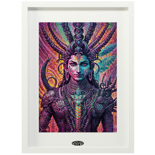 Cyber Shiva by Nuwan Shilpa Framed Poster