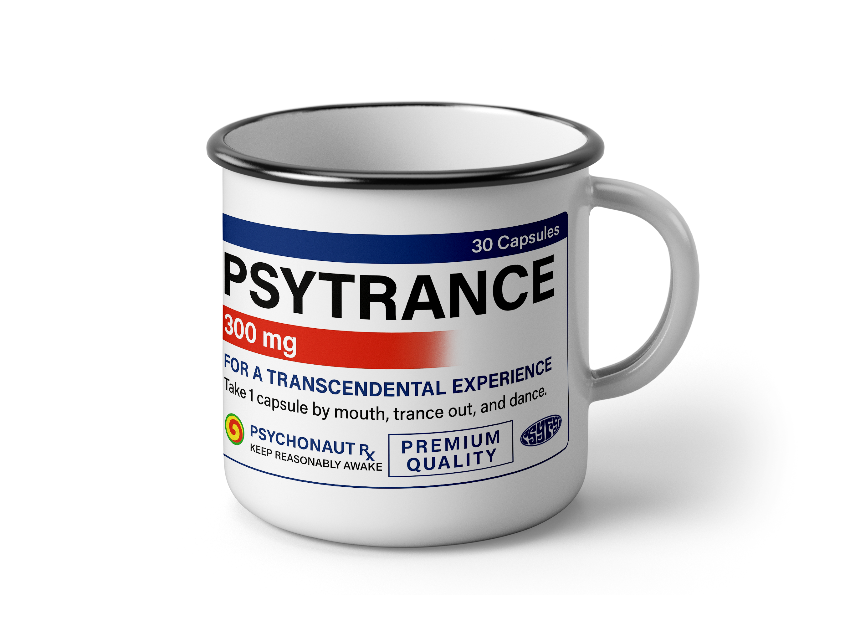 Psytrance Enamel Mug