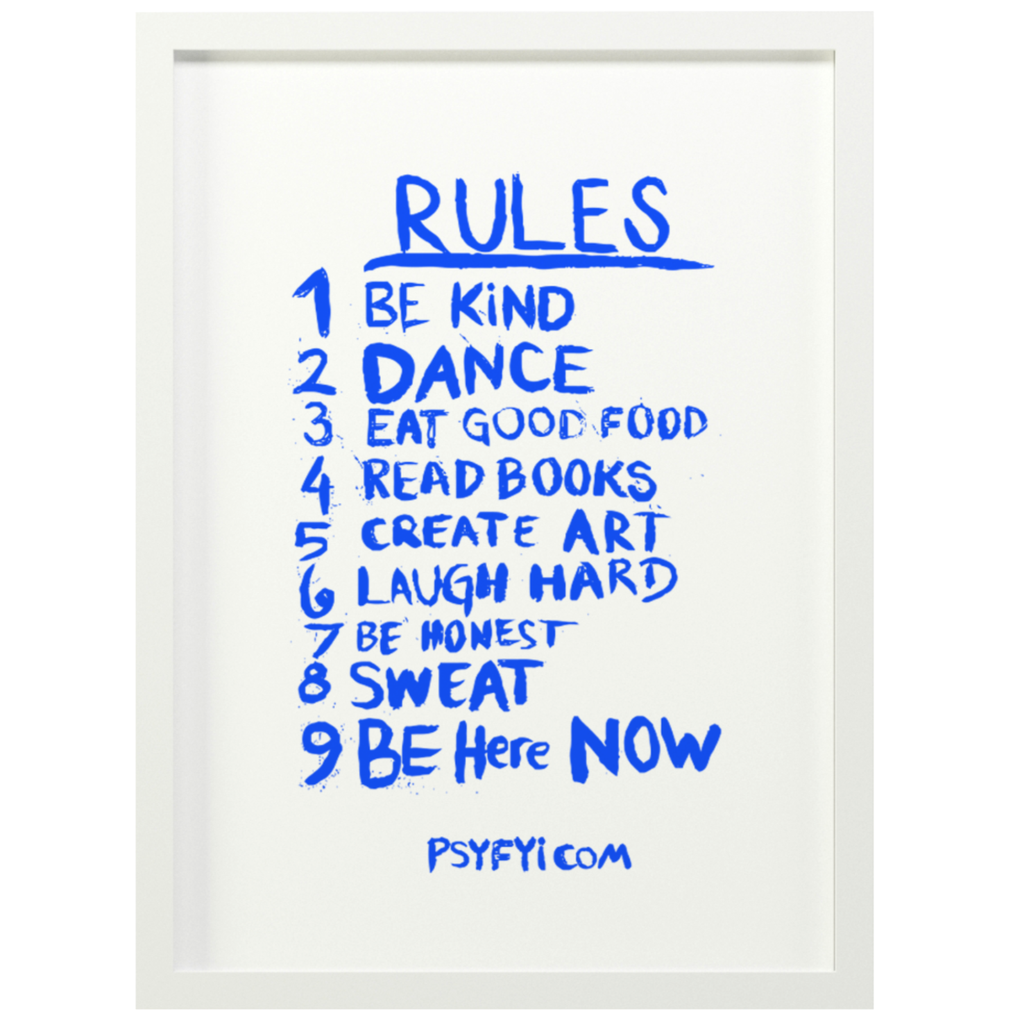 PSY FYI House Rules Framed Poster