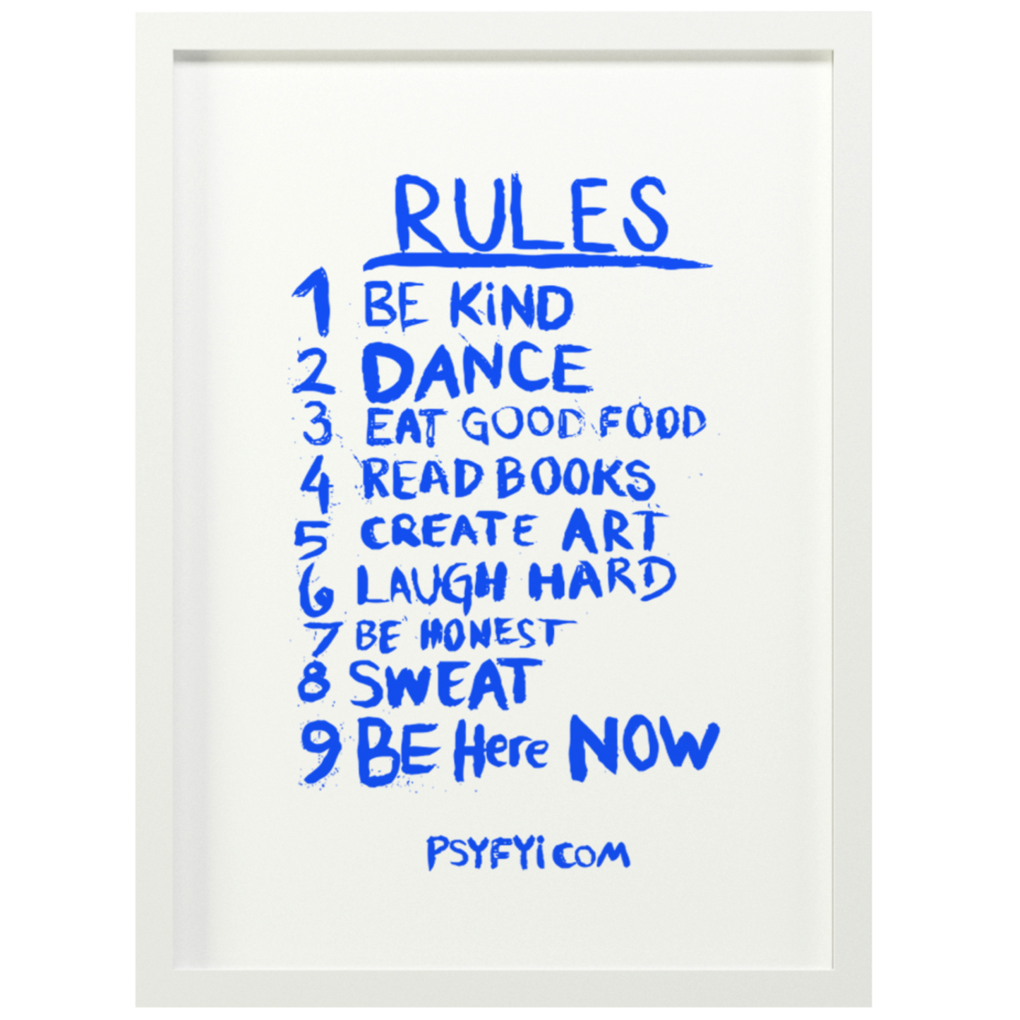 PSY FYI House Rules Framed Poster