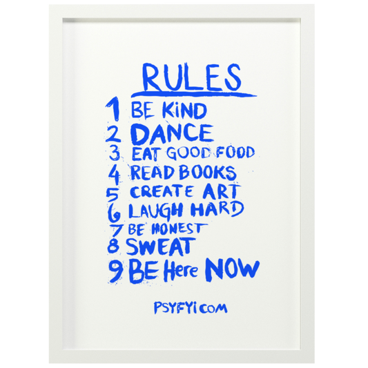 PSY FYI House Rules Framed Poster