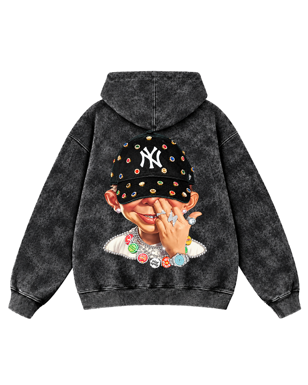 Bling Theory Acid Washed Hoodie
