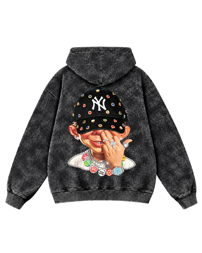Bling Theory Acid Washed Hoodie