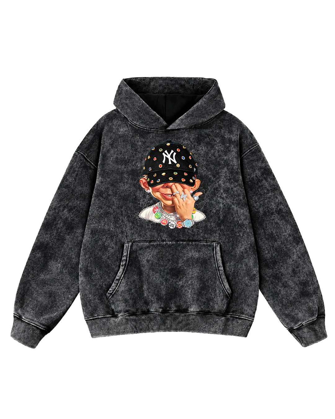 Bling Theory Acid Washed Hoodie