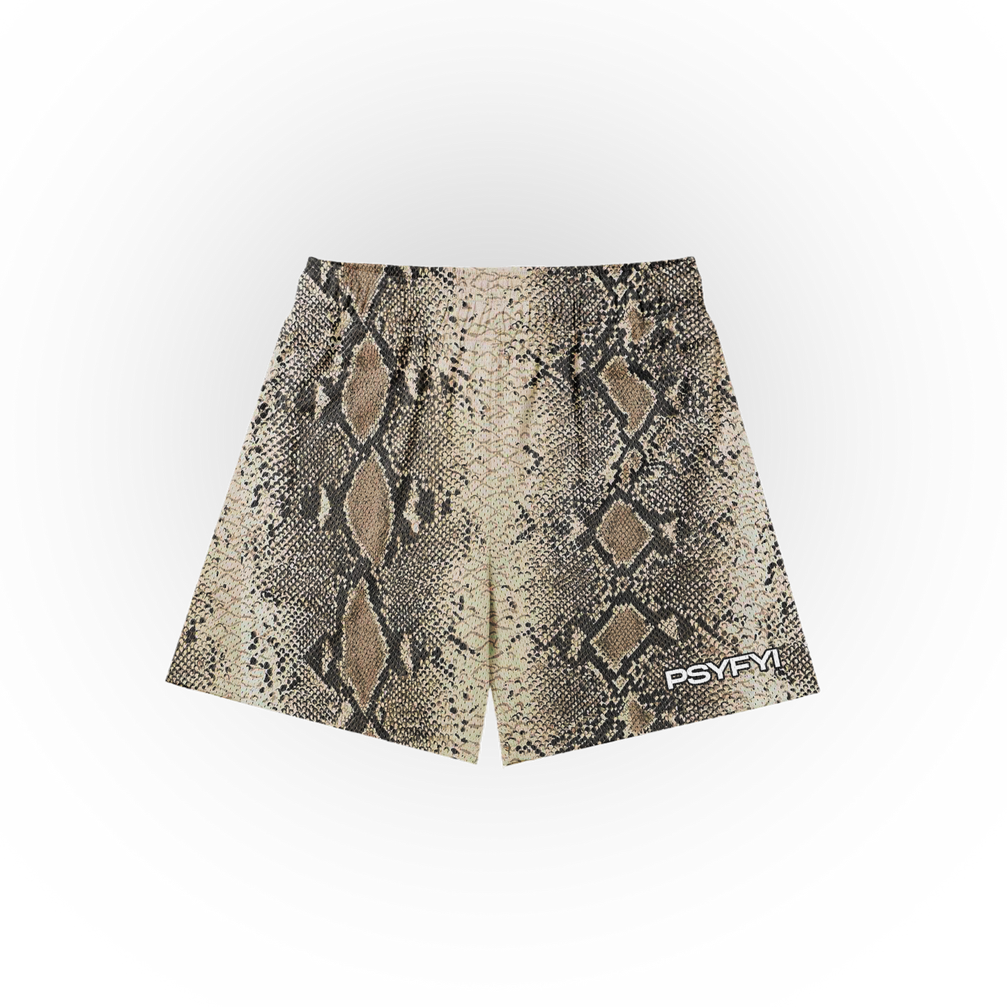 Snake Print Mesh Shorts