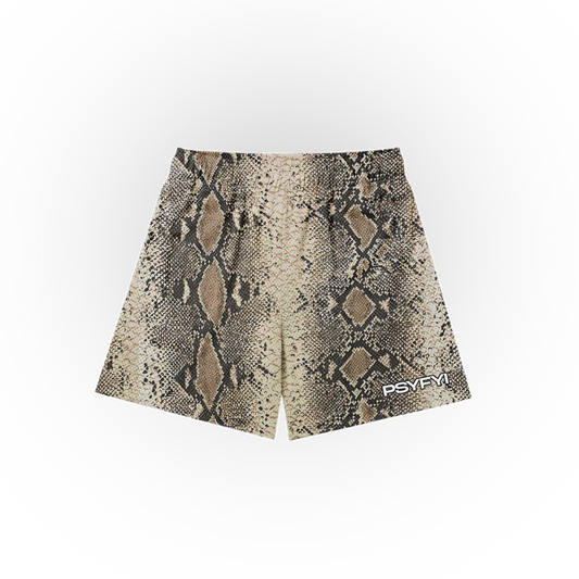 Snake Print Mesh Shorts